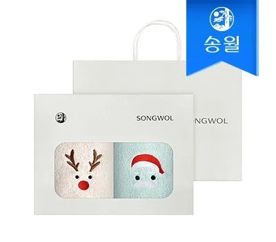 송월 루돌프 눈사람 산타 2매선물세트 쇼핑백