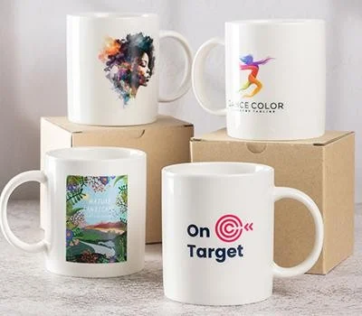 UV DTF 직선백자 머그컵 340ml