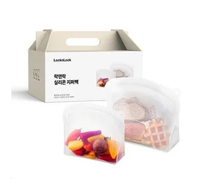 락앤락 실리콘 지퍼백 2종세트-600ml, 1.2L