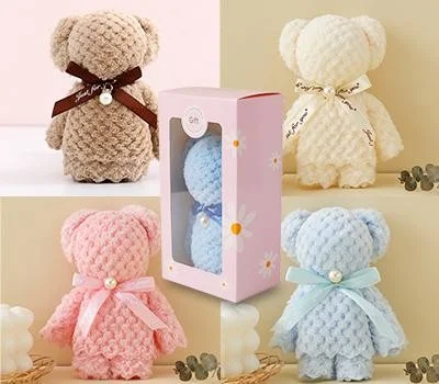 핸드메이드 베어 캐릭터 타월 행주 케이스포함