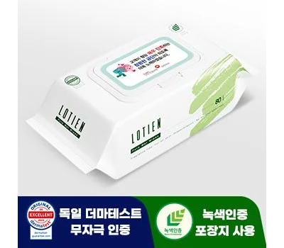 로티엔 퓨어 그린 40g 플레인 물티슈 80매